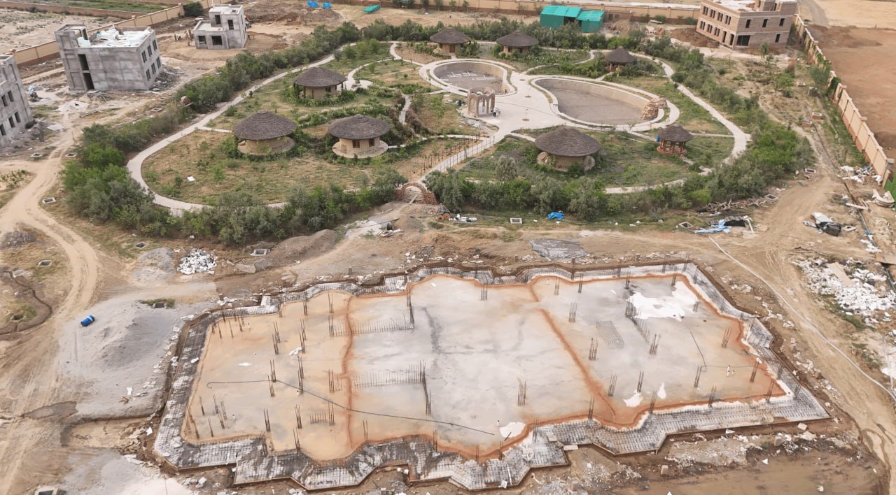 The temple site beside the Kunj