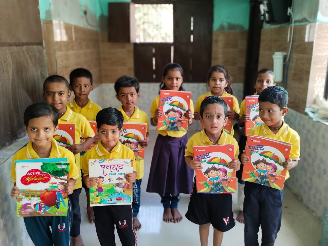 Students with their textbooks